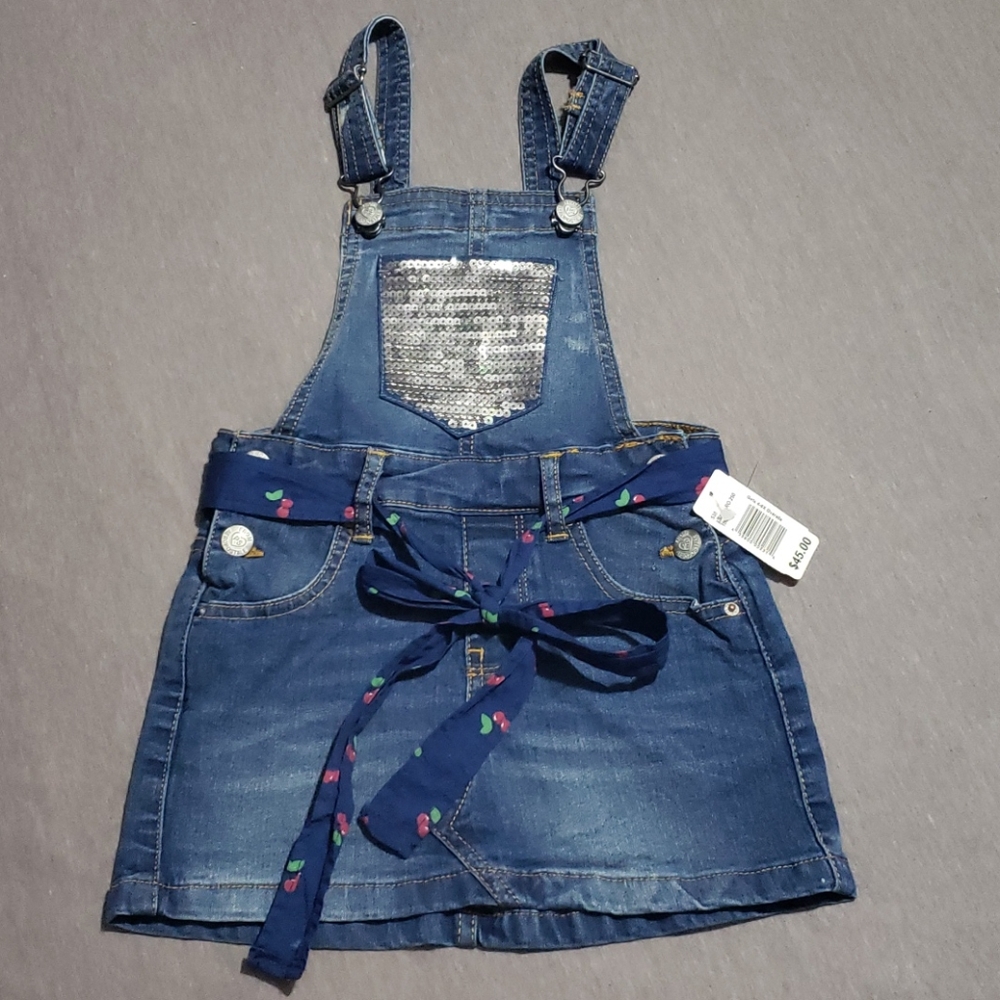 Jean skirt overalls